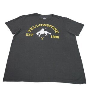 Yellowstone Est 1886 Mens Large Black Yellow Graphic Streetwear T-Shirt